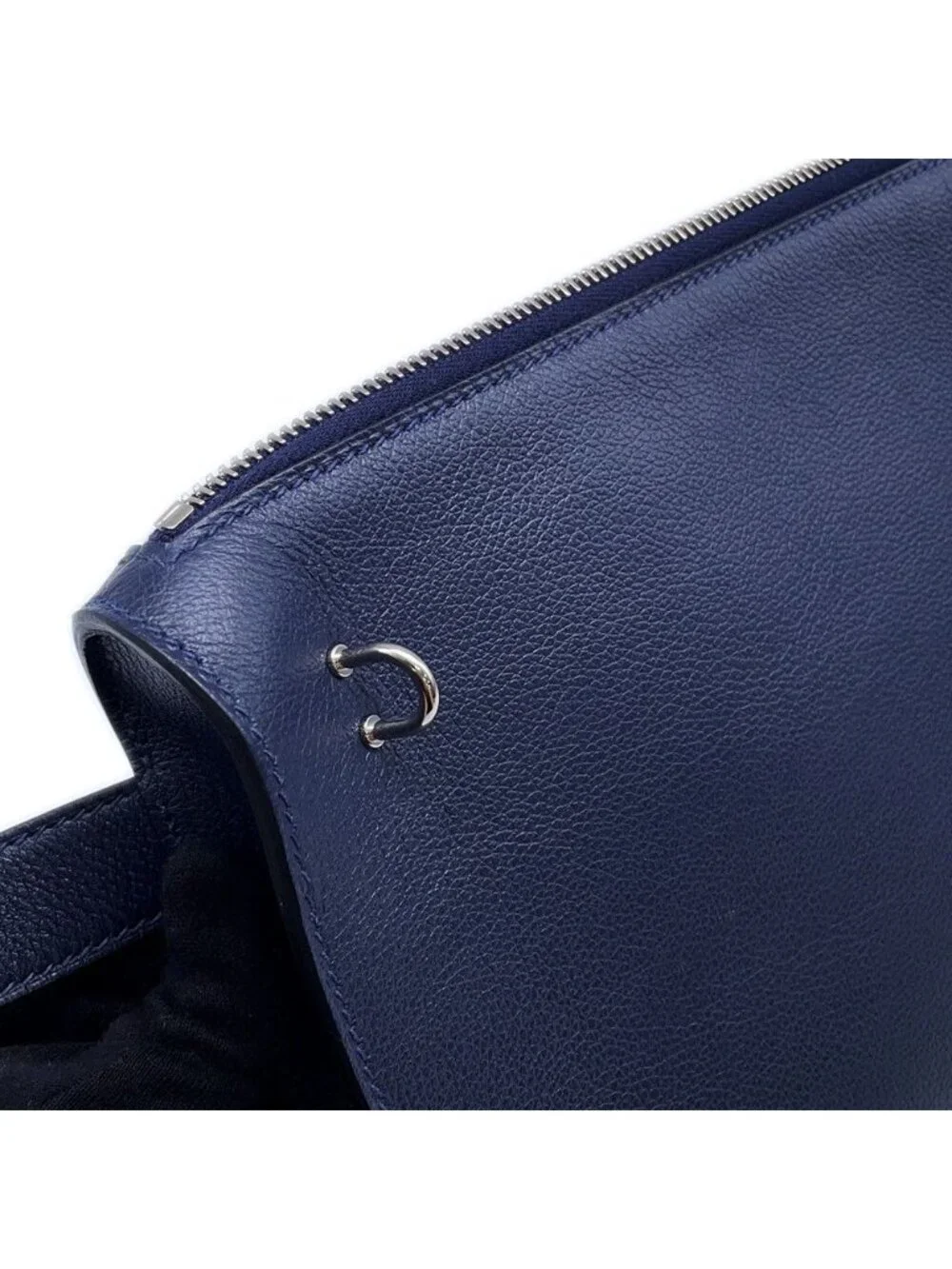 Hermes Shoulder Bag Bolitle Blue Navy Silver Bague Rain Clutch
